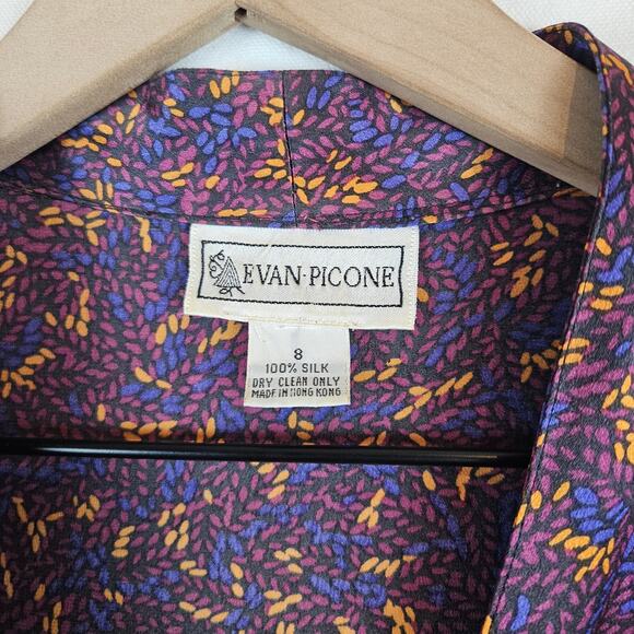 Evan Picone vintage silk 80's 90's blouse, size‎ 8 - Picture 4 of 6